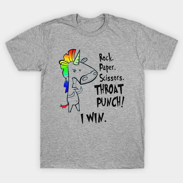 Rock Paper Scissors.Throat Punch! I Win Horse Rainbow T-Shirt by Dianeursusla Clothes